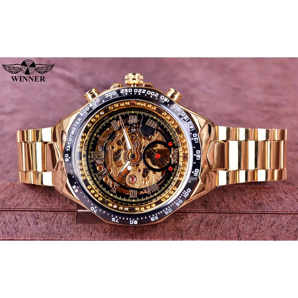 Montre mécanique automatique pour homme en acier inoxydable