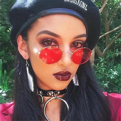 Ochelari de soare ovali pentru femei, ochelari de conducere, ochelari de soare rotunzi, aurii, mici, retro, vintage, sexy, rame de ochelari de soare, accesorii pentru ciclism