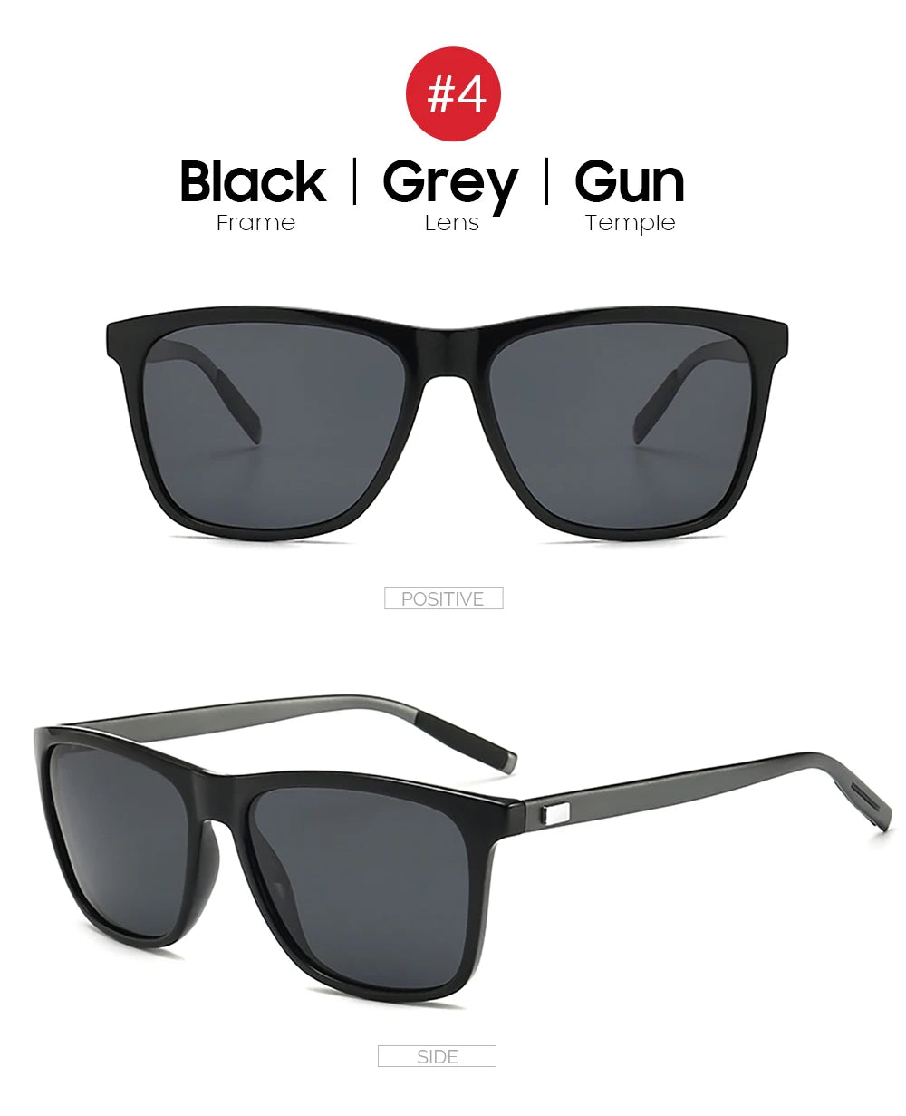 VIVIBEE Ochelari de soare polarizați de lux, pătrați, pentru bărbați, cu lentile oglindă albastre, clasici, unisex, la modă, pentru femei
