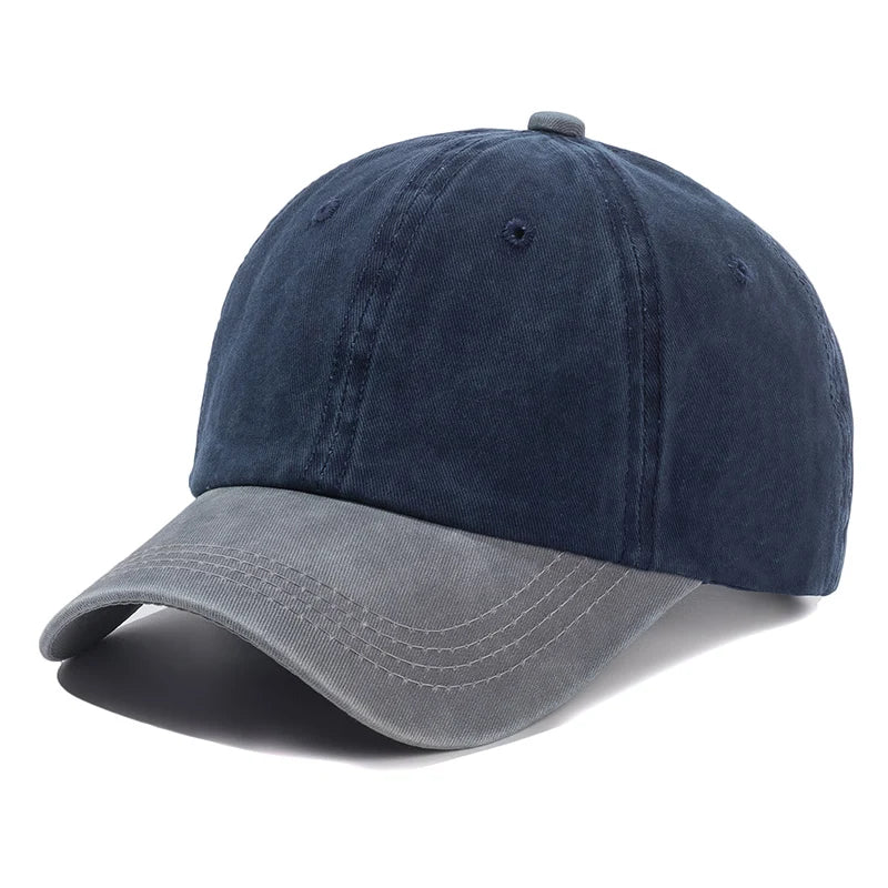 Hot Sale Unisex Cap Two-color Stitching Washed Cotton Baseball Cap Men & Women Casual Adjustable Outdoor Hats