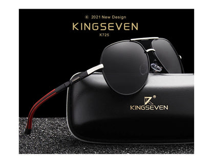 Ochelari de soare pentru bărbați marca KINGSEVEN, model Pilot, cu lentile polarizate UV400, ramă din aluminiu, ochelari de condus, ochelari casual pentru femei