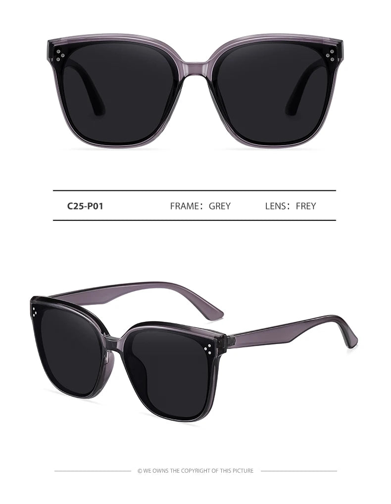 GM Korea Brand Design GENTLE Ochelari de soare pentru femei și bărbați din acetat, de calitate superioară, ochelari de soare populari cu husă originală S6305