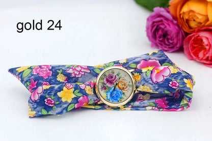 Shsby 2020 Women's Watches Fashion Floral Cloth Ladies Watches Flower Bracelet Clock Dress Wristwatch Luxury Relogio Feminino