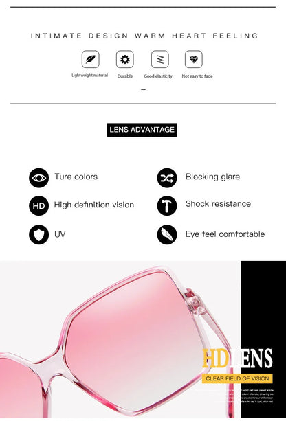 Ochelari de soare oversize pentru femei, din plastic cu efect de gradient, de marcă, de designer, pentru femei, UV400
