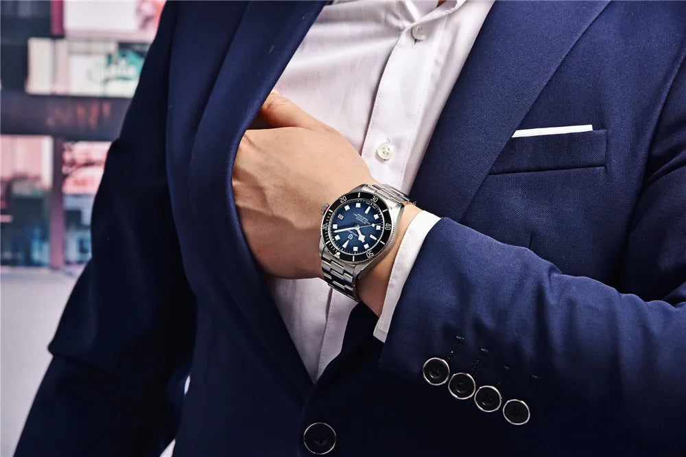 PAGANI DESIGN BB58 Steel Men's Mechanical Wrist Watches Luxury Automatic Watch For Men AR Sapphire Mirror Sport Waterproof Watch