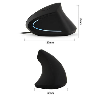 Wired Right Hand Vertical RGB Mouse Ergonomic Gaming Mouse 800 1200 1600 3200DPI USB Optical Wrist Healthy Mouse for PC Computer
