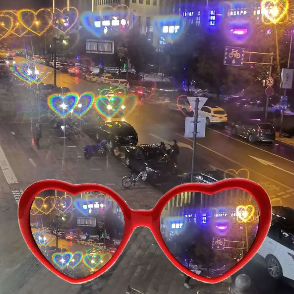 Ochelari cu efecte în formă de inimă – luminile se transformă în formă de inimă noaptea – ochelari cu difracție – ochelari de soare la modă pentru femei