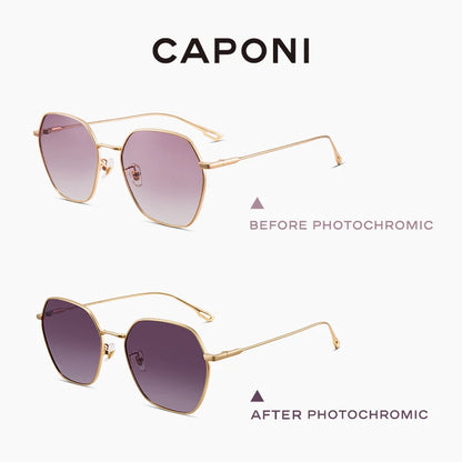 Ochelari de soare pentru femei CAPONI cu gradient polarizat, de marcă, de designer, cu protecție anti-raze UV, ochelari decorativi originali CP21015