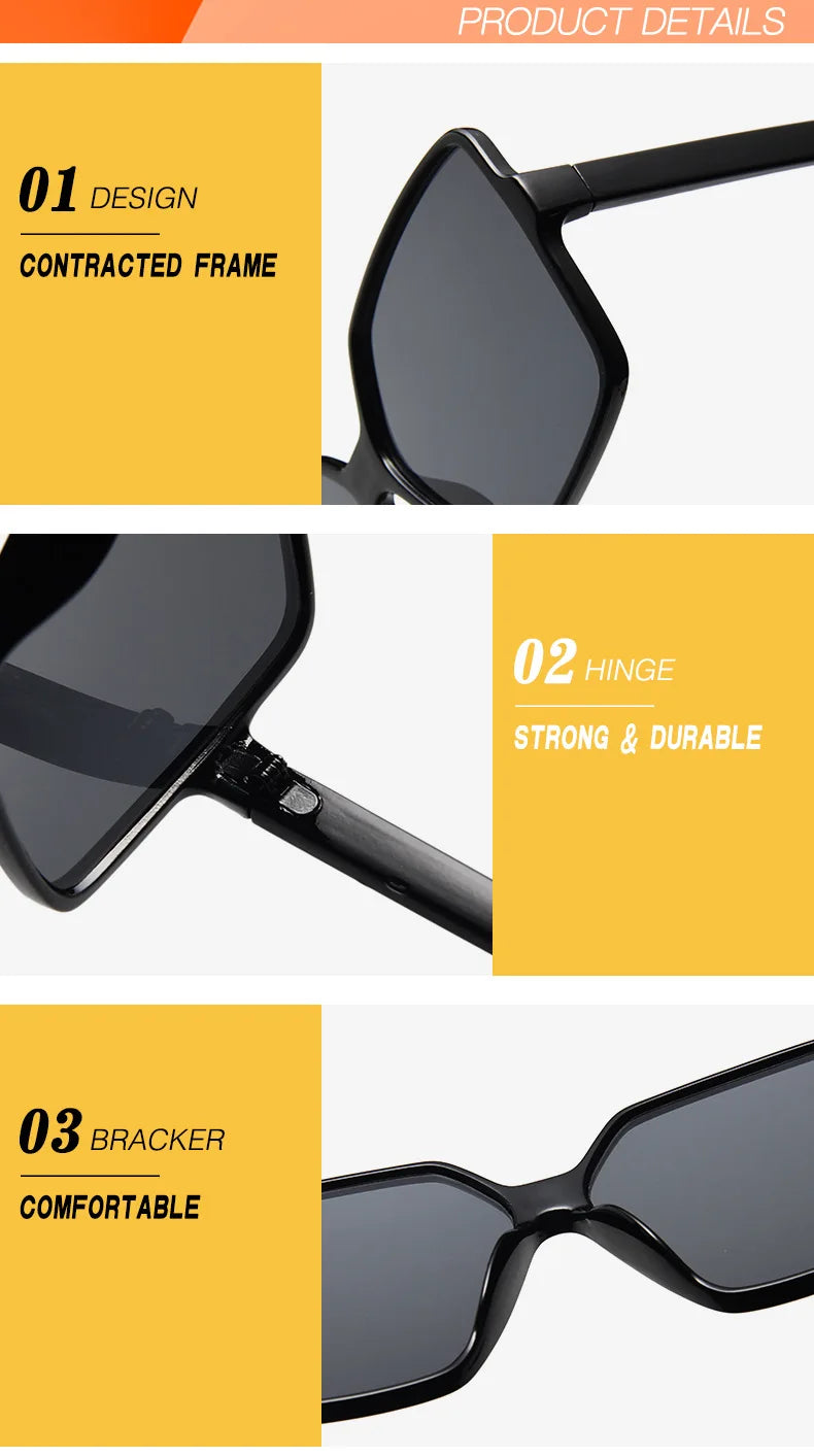 Ochelari de soare oversize pentru femei, din plastic cu efect de gradient, de marcă, de designer, pentru femei, UV400