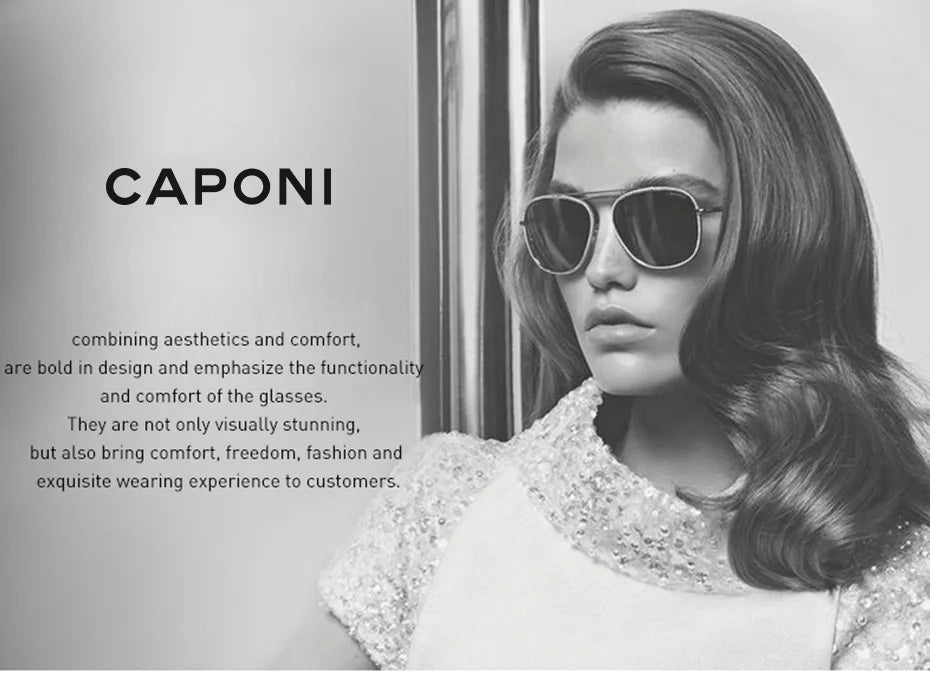 Ochelari de soare pentru femei CAPONI cu gradient polarizat, de marcă, de designer, cu protecție anti-raze UV, ochelari decorativi originali CP21015
