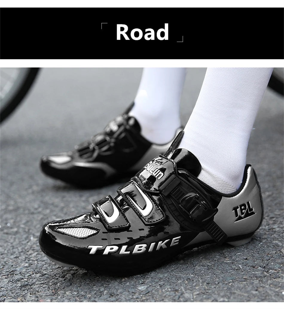 Professional Racing Road Bike Cycling Shoes for Men, Outdoor Non-Slip MTB Bicycle Sneakers, Breathable Self-Locking Sports Cleat Shoes