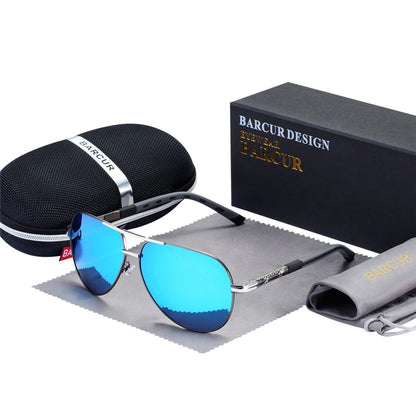 Ochelari de soare vintage din aluminiu BARCUR pentru bărbați, cu strat polarizat, ochelari de soare clasici pentru femei, accesorii de conducere pentru bărbați, ochelari