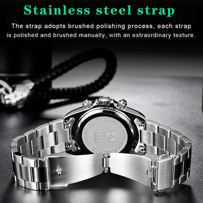 Relojes Hombre 2026 BENYAR New  Watches Men Luxury Brand Chronograph Male Sport Watches Waterproof Stainless Steel Quartz  Watch