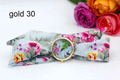 Shsby 2020 Women's Watches Fashion Floral Cloth Ladies Watches Flower Bracelet Clock Dress Wristwatch Luxury Relogio Feminino