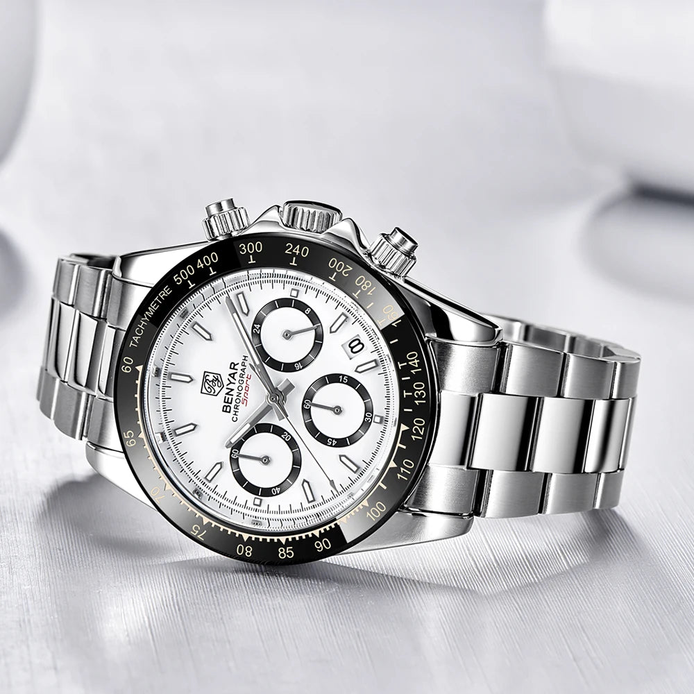Relojes Hombre 2026 BENYAR New  Watches Men Luxury Brand Chronograph Male Sport Watches Waterproof Stainless Steel Quartz  Watch