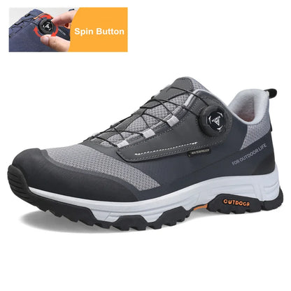 HUMTTO Waterproof Hiking Shoes Mountain Trekking Boots Black Camping Sneakers for Men Safety Climbing Sport Tactical Mens Shoes