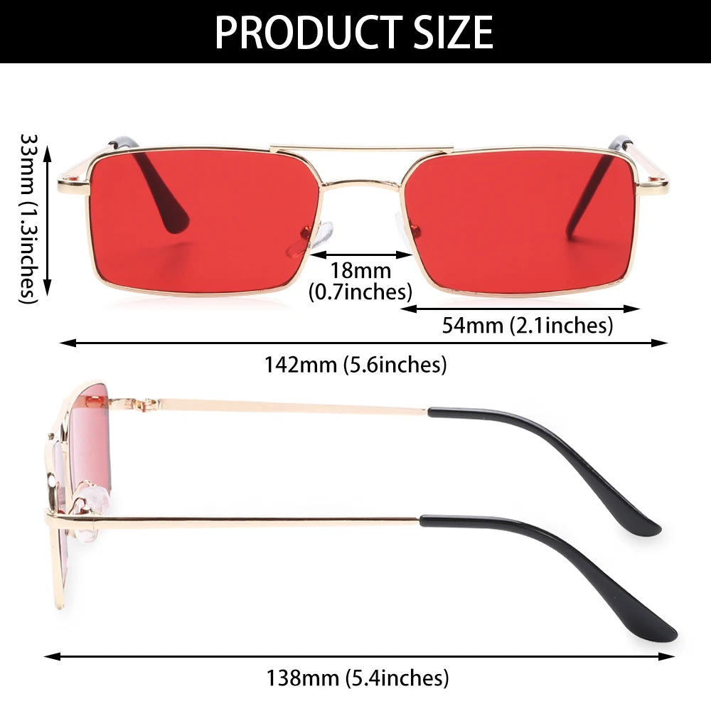 1 buc. Ochelari de soare mici, dreptunghiulari, fără ramă, la modă, pentru femei și bărbați, din aliaj metalic, cu lentile de sticlă, stil de călătorie, protecție UV400