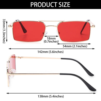 1 buc. Ochelari de soare mici, dreptunghiulari, fără ramă, la modă, pentru femei și bărbați, din aliaj metalic, cu lentile de sticlă, stil de călătorie, protecție UV400