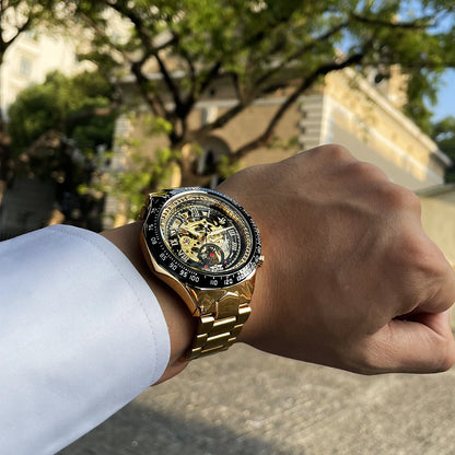 Montre mécanique automatique pour homme en acier inoxydable