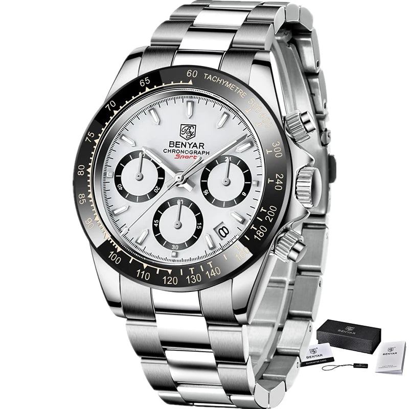 Relojes Hombre 2026 BENYAR New  Watches Men Luxury Brand Chronograph Male Sport Watches Waterproof Stainless Steel Quartz  Watch