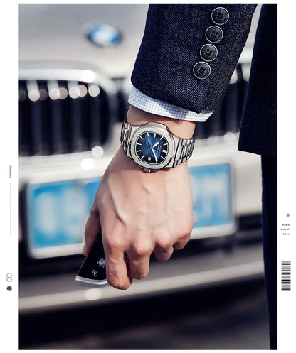 DIUDN DESIGN Men Luxury Watches Top Brand JAPAN Quartz Wristwatch Sport Business Stainless Steel Waterproof CLOCK reloj hombre