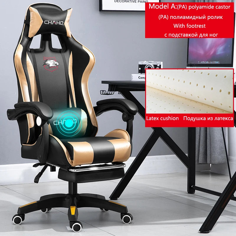 Joylive WCG Ergonomic Gaming Chair Leather Computer Chair Reclining Racing Office Chair with Adjustable Armrests for Gaming Room