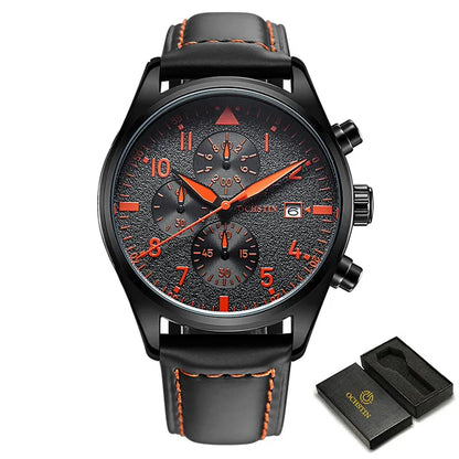 OCHSTIN Mens Watches Quartz Chronograph Men Watch Pilot Sport Male Fashion Wristwatch Top Brand Luxury Leather Waterproof Clock