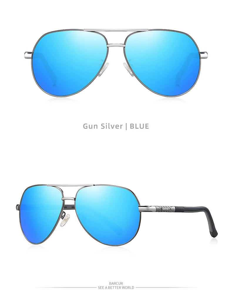 Ochelari de soare vintage din aluminiu BARCUR pentru bărbați, cu strat polarizat, ochelari de soare clasici pentru femei, accesorii de conducere pentru bărbați, ochelari