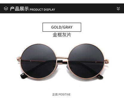 Ochelari de soare pentru copii cu ramă metalică, rotunzi, simpli, cu protecție împotriva razelor ultraviolete, ochelari pentru copii