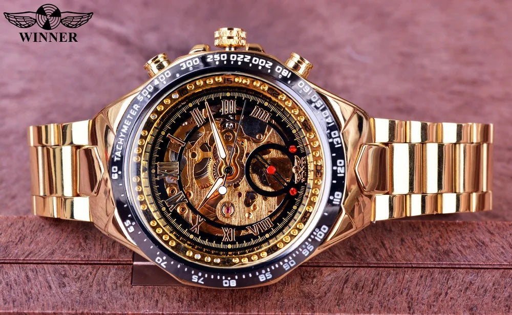 Montre mécanique automatique pour homme en acier inoxydable