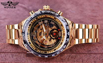 Montre mécanique automatique pour homme en acier inoxydable