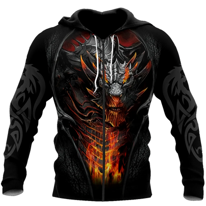 Kaunis tulilohikäärmetatuointi, 3D-printattu miesten huppari, unisex-hupparit, collegepaita, syksyinen streetwear, rento takki, verryttelyasu KJ747