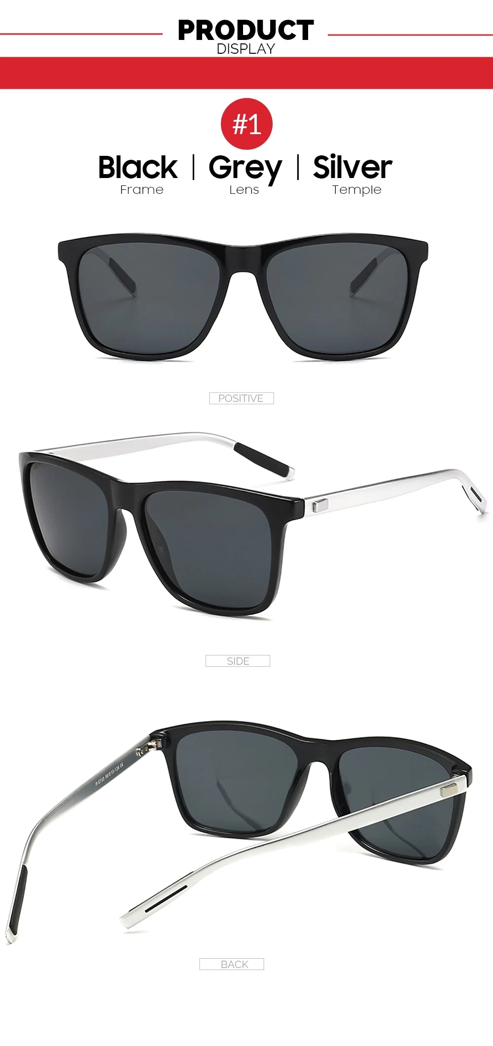 VIVIBEE Ochelari de soare polarizați de lux, pătrați, pentru bărbați, cu lentile oglindă albastre, clasici, unisex, la modă, pentru femei
