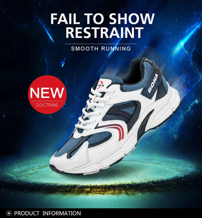 BONA New Designers Action Leather Mesh Men Running Shoes Sneakers Trainers Lightweight Antiskid Outdoor Walking Shoes Man