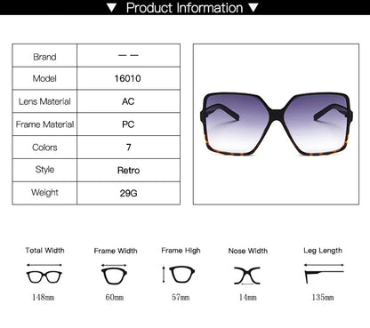 Ochelari de soare oversize pentru femei, din plastic cu efect de gradient, de marcă, de designer, pentru femei, UV400