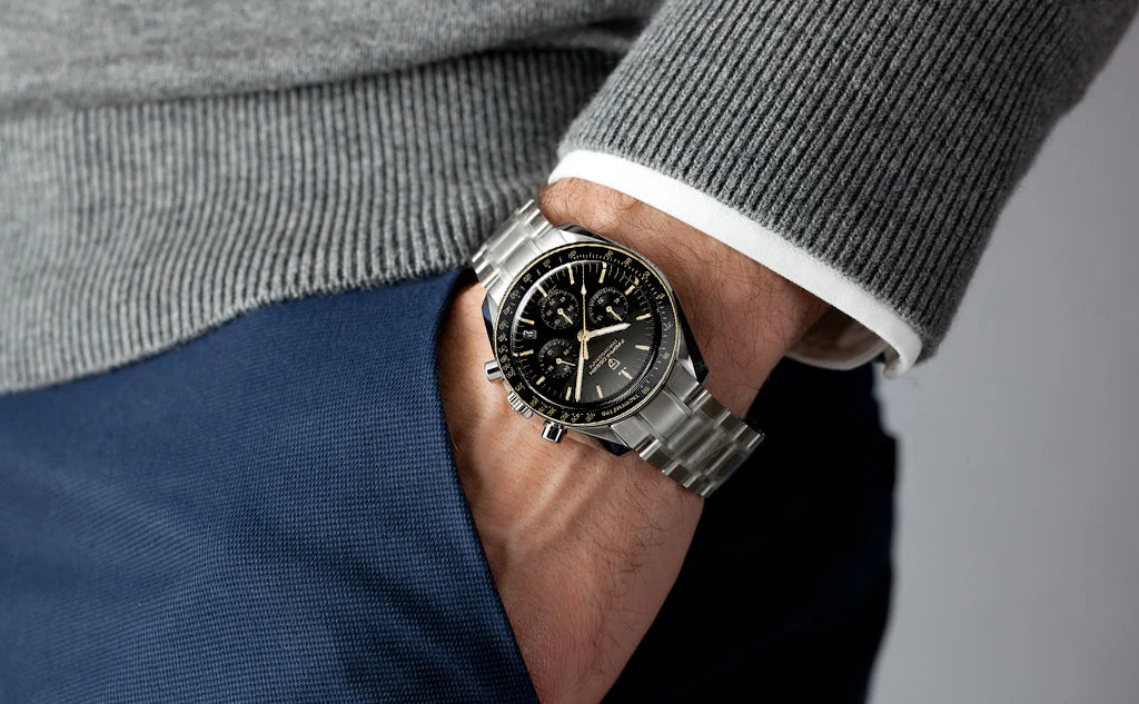 PAGANI DESIGN 2026 New Mens Watches Panda Moon Watch Luxury Quartz Watch For Men Automatic Date Sport Chronograph Wristwatch Men