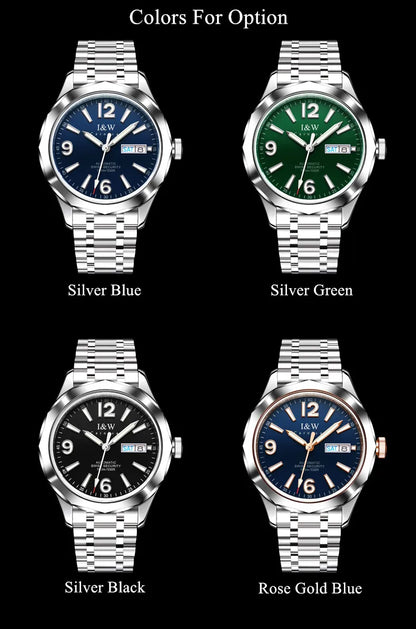 Reloj CARNIVAL Mens Tungsten Mechanical Watch Brand Luxury NH36 Automatic Movement Wristwatches for Men Waterproof Montre Homme