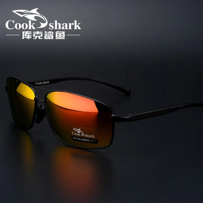 Cook Shark Ochelari de soare cu schimbare de culoare, model nou, pentru bărbați, cu polarizare Tidal, oglindă pentru șofer, ochelari de conducere cu vedere nocturnă