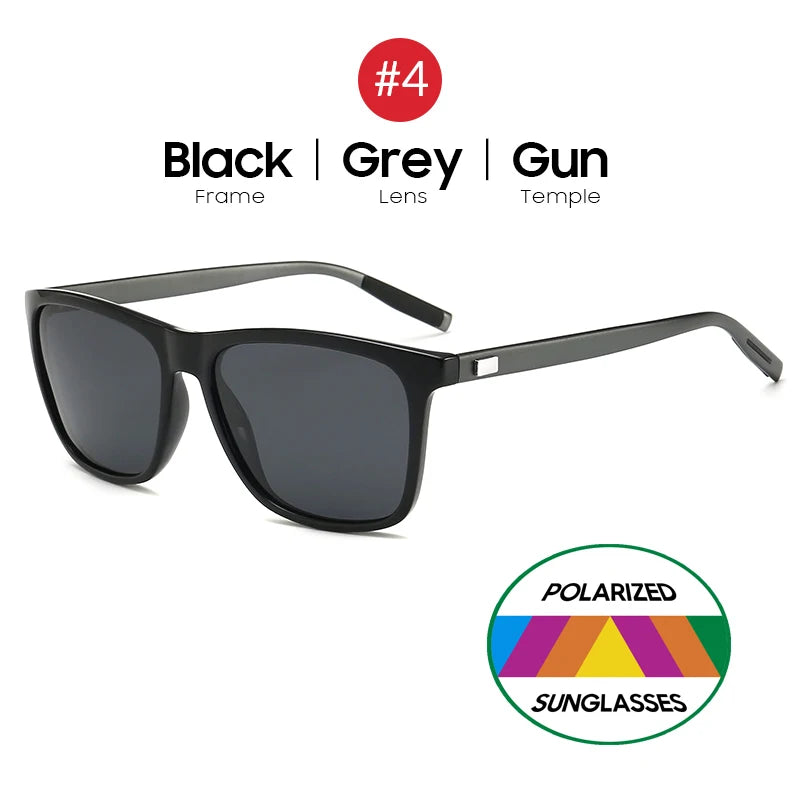 VIVIBEE Ochelari de soare polarizați de lux, pătrați, pentru bărbați, cu lentile oglindă albastre, clasici, unisex, la modă, pentru femei