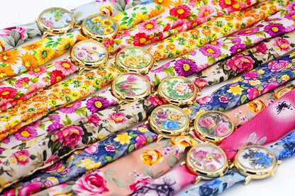 Shsby 2020 Women's Watches Fashion Floral Cloth Ladies Watches Flower Bracelet Clock Dress Wristwatch Luxury Relogio Feminino