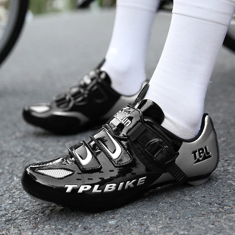 Professional Racing Road Bike Cycling Shoes for Men, Outdoor Non-Slip MTB Bicycle Sneakers, Breathable Self-Locking Sports Cleat Shoes