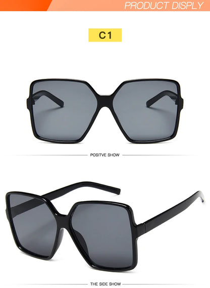 Ochelari de soare oversize pentru femei, din plastic cu efect de gradient, de marcă, de designer, pentru femei, UV400