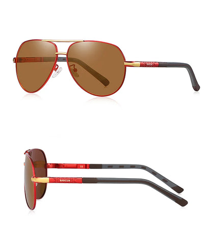 Ochelari de soare vintage din aluminiu BARCUR pentru bărbați, cu strat polarizat, ochelari de soare clasici pentru femei, accesorii de conducere pentru bărbați, ochelari