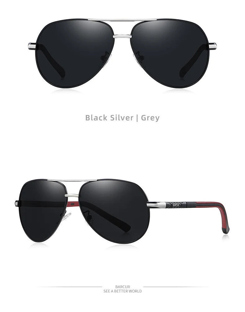 Ochelari de soare vintage din aluminiu BARCUR pentru bărbați, cu strat polarizat, ochelari de soare clasici pentru femei, accesorii de conducere pentru bărbați, ochelari