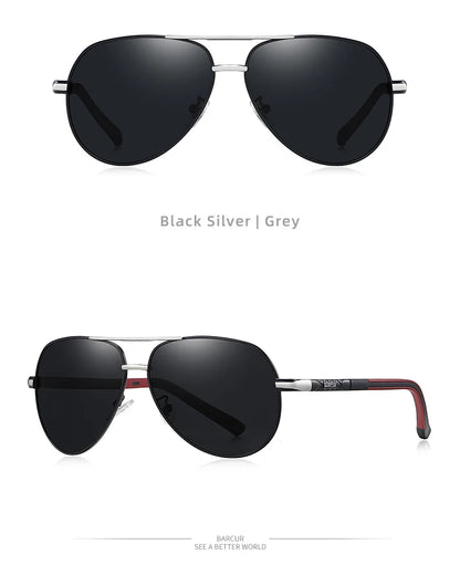 Ochelari de soare vintage din aluminiu BARCUR pentru bărbați, cu strat polarizat, ochelari de soare clasici pentru femei, accesorii de conducere pentru bărbați, ochelari