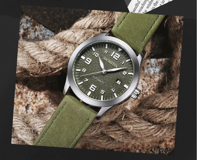 OCHSTIN Men Automatic Mechanical Watch Luxury Casual Dress Military Outdoor Sports Army Mens Wristwatches Waterproof Male Clock