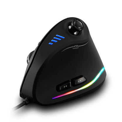 Zelotes C-18 Wired Gaming Mouse 11 Programmable Buttons 10000 DPI Laser Engine RGB Light Belt 128KB Vertical Mouse for Laptop PC