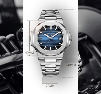 DIUDN DESIGN Men Luxury Watches Top Brand JAPAN Quartz Wristwatch Sport Business Stainless Steel Waterproof CLOCK reloj hombre
