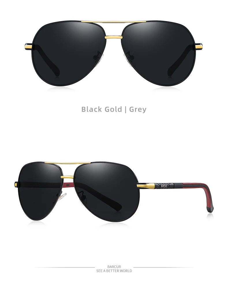 Ochelari de soare vintage din aluminiu BARCUR pentru bărbați, cu strat polarizat, ochelari de soare clasici pentru femei, accesorii de conducere pentru bărbați, ochelari