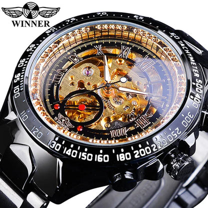 Montre mécanique automatique pour homme en acier inoxydable